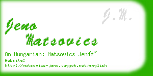 jeno matsovics business card